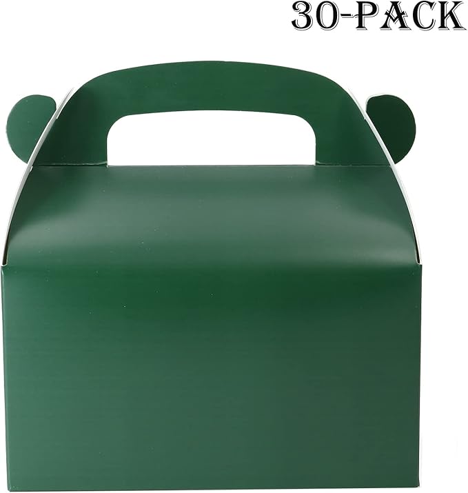 30pcs Dark Green Party Favor Gift Box, Cardboard Treat Box. Perfect for St. Patrick's Day, Birthday or Any Fun Party