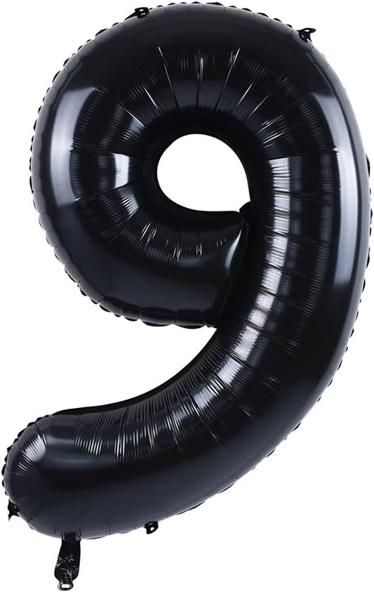 TONIFUL 40 Inch Black Large Numbers0-9,Number 9 Digital 9 Helium Balloons,Foil Mylar Big Number Balloons for 2026 Graduation New Year Eve Birthday Party Supplies Decorations