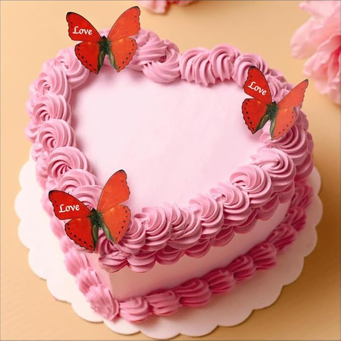 Sugar Robot Inc. Edible Butterflies Large Size Premium Crafted Made in the USA Cake and Cupcake Toppers, Decoration (Love)