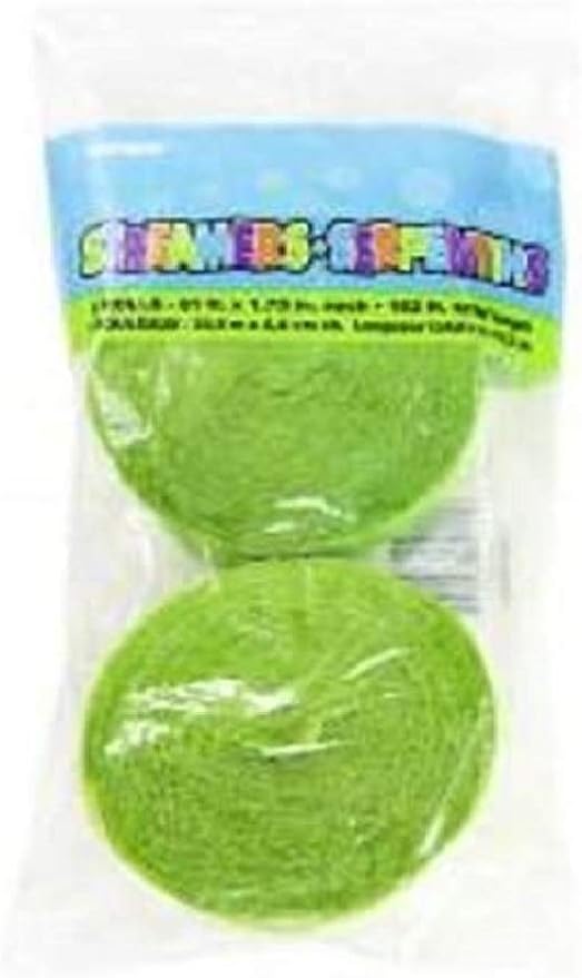 Lime Green Party Supplies - Crepe Paper Streamers (2 Pack) 162 ft total length