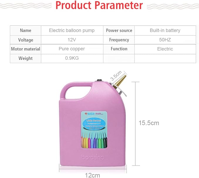 Portable Electric Balloon Inflator Pump Rechargeable Twisting Modeling Balloon Pump for Birthday/Party/Decoration (Pink)