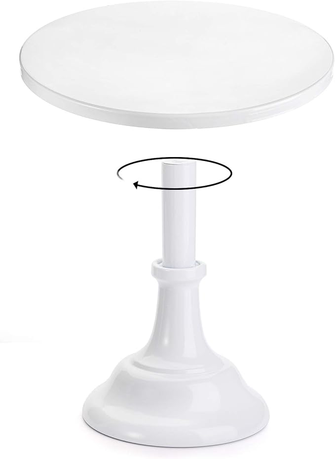 yarlung 3 Pack Metal Cake Stands, 8/10/12 Inch Pillar Style Cupcake Display Stand Dessert Trays for Wedding, Party, Birthday, Gatherings, White