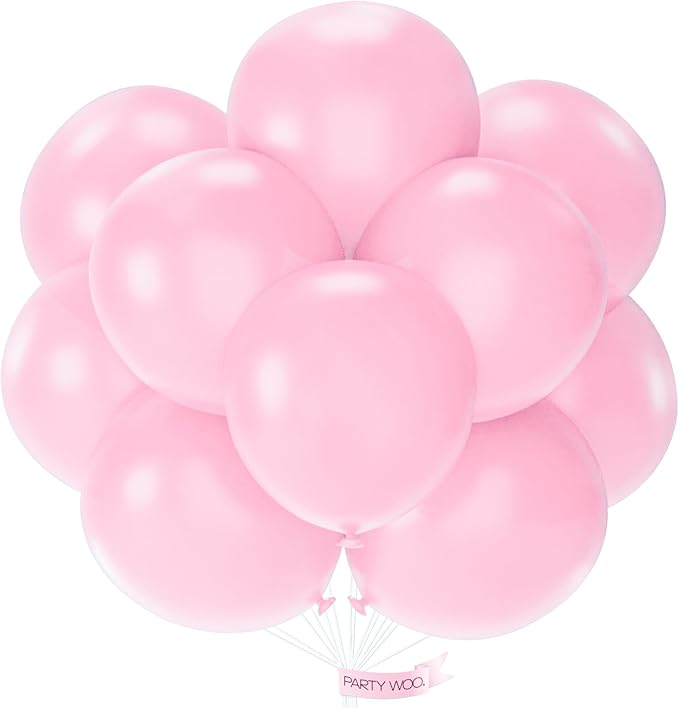 PartyWoo Baby Pink Balloons 20pcs 18 Inch Pastel Pale Light Pink Latex Helium Balloons for Baby Shower Gender Reveal Easter Bachelorette Wedding Bridal Shower Birthday Party Decorations Pink-Q05