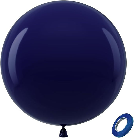 Bezente Navy Blue Giant Balloons 36 Inch - 8 Pack Jumbo Blue Large Round Dark Blue Latex Balloon for Bridal Shower Graduation Wedding Party Decorations