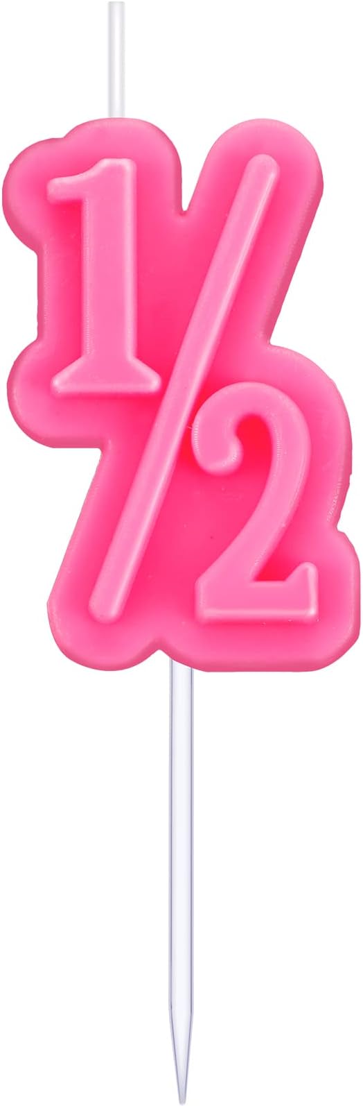BBTO Half Birthday Candle 1/2 Year Old Cake Topper for Baby's Half Year Old Birthday Anniversary Celebration Party Decorations(Pink)