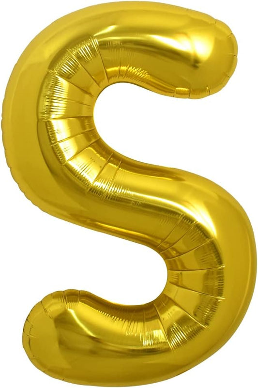 TONIFUL 40 Inch Large Gold Letter S Balloons, Helium-Filled Mylar Big Balloons for 2026 New Year Eve Graduation Wedding Baby Shower Birthday Party & Anniversary Celebrations