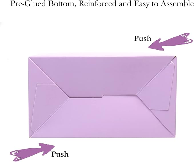 30-Pack Purple Party Favor Treat Boxes, Goodie Boxes, Gable Paper Gift Boxes with Handles. Perfect for Purple Birthday Party Baby Shower Decoration Supplies.