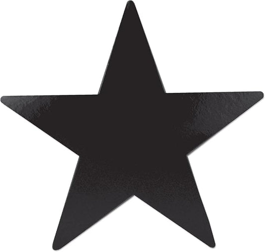 Beistle 24-Pack Foil Black Star Cutouts, Awards Night Party Decorations for Occasions, Celebrations & Events, Star Theme Decor for Wall & Table, 12”