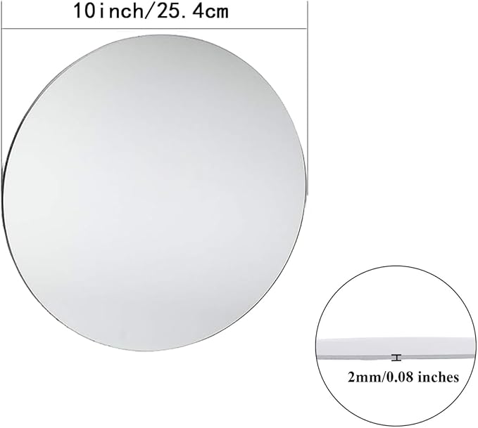 16Pack Round Mirror for Table Centerpieces, 2mm, 10inch Mirrors Tray Candle Plate for Centerpieces Decorations, Circle Mirrors Table Plates Candle Plate for Wedding Centerpieces, Wall Decor, Crafts