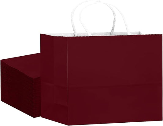 qiqee 24PCS Large Gift Bag with Handles Bulk 13"x4.5"x10" Gift Bags Coffee Bags Multiple Uses (32x11x25cm,Wide Large)