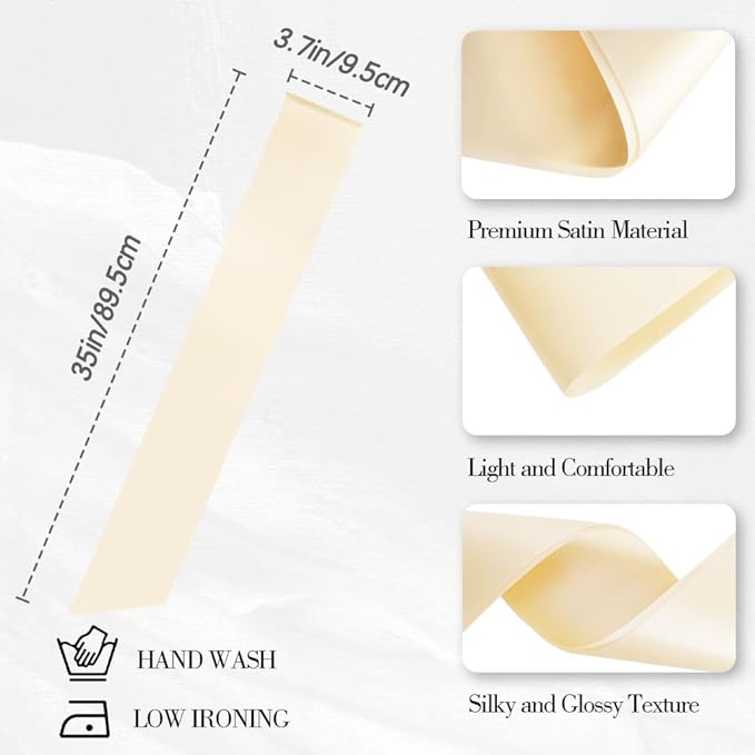 4Pcs Champagne DIY Blank Sash for Prom Queen, Homecoming, Pageant, Wedding Anniversary Christmas Party Satin Sash for Graduation, Birthday, Halloween Bachelorette Party, DIY Sashes with Safety Pin
