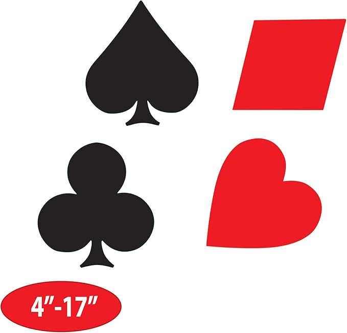 Beistle 55960 4-Pack Card Suit Cutouts, 17-Inch