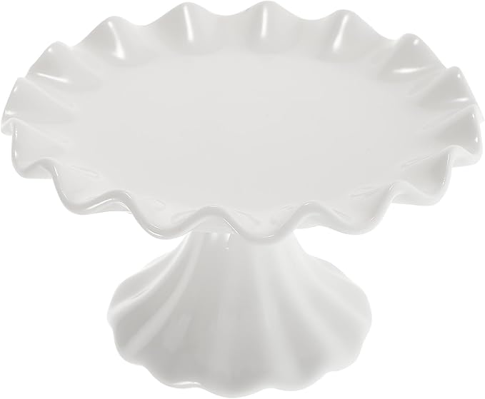 Ciieeo Ceramic Footed Bowl Small Raised Fruit Serving Tray Porcelain Pedestal Bowl Candy Snack Cake Display Stand for Birthday Holiday Party 5.5 Inch