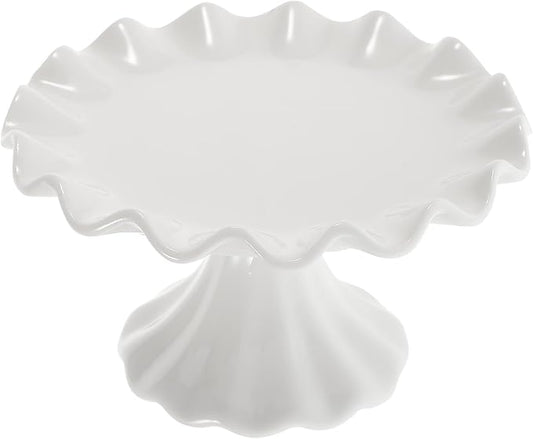 Ciieeo Ceramic Footed Bowl Small Raised Fruit Serving Tray Porcelain Pedestal Bowl Candy Snack Cake Display Stand for Birthday Holiday Party 5.5 Inch