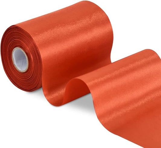 TONIFUL 4 Inch Wide Copper Solid Satin Ribbon 22yd Fabric Large Ribbon for Cutting Ceremony Grand Opening Chair Sashes Table Hair Car Bows Floral Craft Sewing Wedding Party Decoration