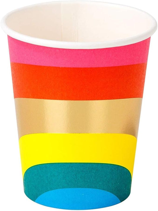 Talking Tables Recyclable Rainbow Paper Party Cups For Pride Party Decorations Birthday Party Supplies for Kids or Adults | Recyclable & Disposable Tableware For Pride | Volume: 250ml (9oz) Pack of 8