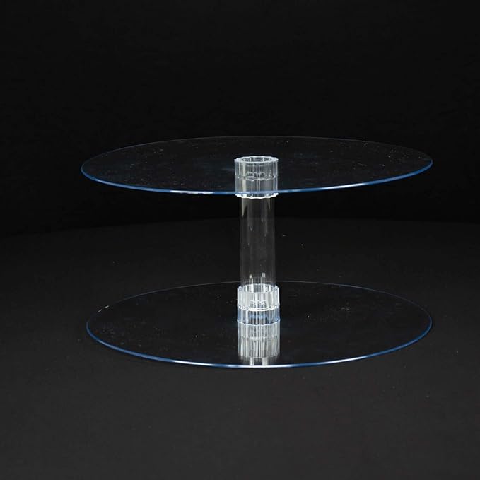 Efavormart 2 Tier 18 inch Acrylic Crystal Glass Clear Cupcake Dessert Decorating Stand for Birthday Xmas Party Wedding
