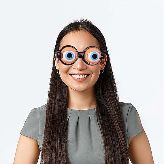 4PCS Moving Eyeball Sunglasses – Funny Wiggly Eye Glasses for Adults, Parties, Halloween & Photo Booth Props