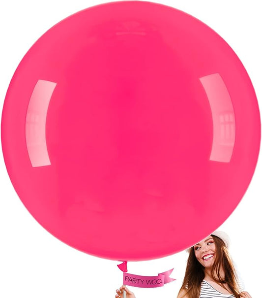 PartyWoo Hot Pink Balloons 4pcs 36 Inch Magenta Fuchsia Balloons for Baby Shower Gender Reveal Engagement Bachelorette Wedding Bridal Shower Anniversary Birthday Party Decorations Pink-Y12