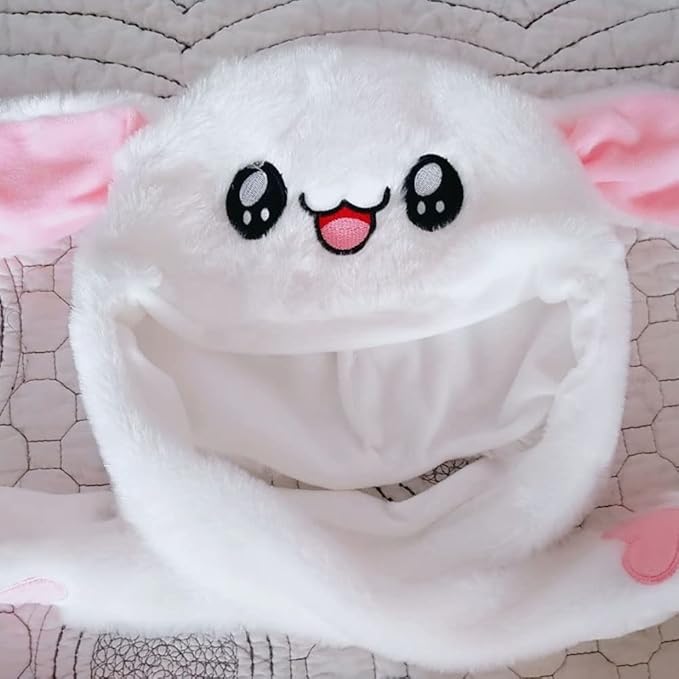 umbresen Bunny Hat Ear Moving Jumping Rabbit Hat Funny Plush Cap for Kids