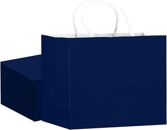 qiqee 24PCS Large Gift Bag with Handles Bulk 13"x4.5"x10" Gift Bags Green Blue Bags Multiple Uses (32x11x25cm,Wide Large)