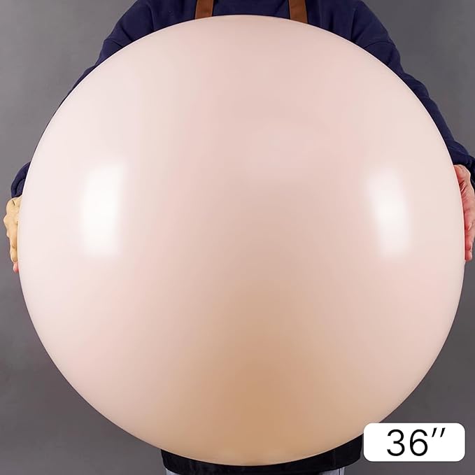 PartyWoo Pale Pink Balloons 4pcs 36 Inch Light Pastel Baby Pink Latex Helium Balloons for Birthday Engagement Bachelorette Baby Shower Easter Princess Butterfly Theme Party Decorations Pink-Q01
