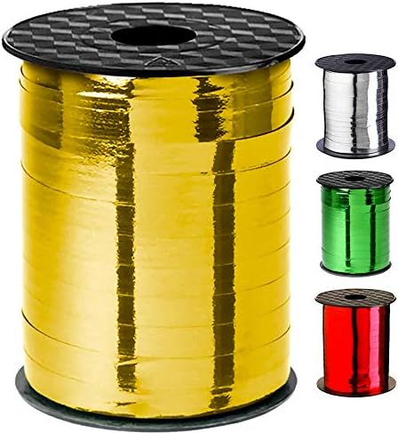 Curly Ribbon Gold for Curling Ribbons 500 Yards – New Years Decoration, Gift Wrap Birthday Party, Wedding, Baby/Bridal Shower Gifts, Engagement & Anniversary – Large