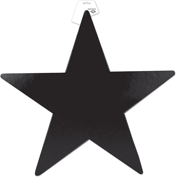 Beistle 72-Pack Foil Black Star Cutouts, Awards Night Party Decorations for Occasions, Celebrations & Events, Starry Theme Decor for Wall & Table, 5”