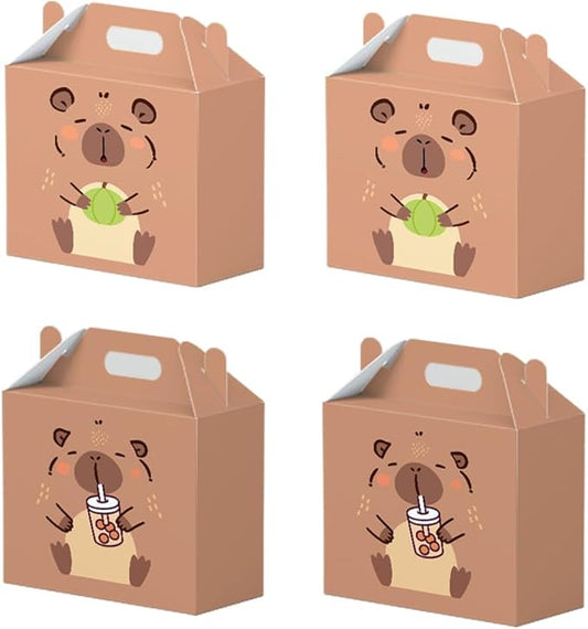 16 Pcs Capybara Paper Gifts Boxes for Birthday, Double-Sided Cute Capybara Pattern Party Supplies Table Centerpieces and Cartoon Themed Decor,Capybara Party Favor Paper Boxes(16-Capybara-boxes)