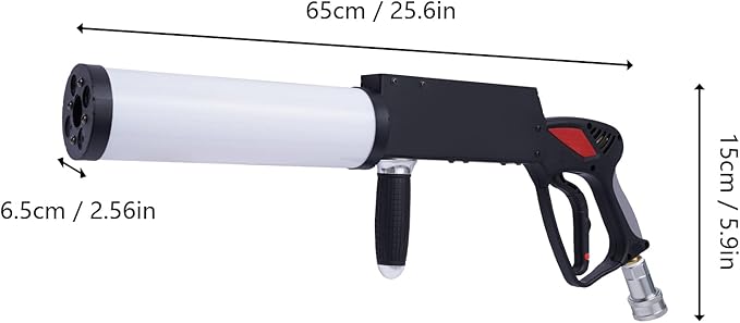 LED CO2 Jet Gun for Wedding DJ Party, RGB Automatic Color-Changing Handheld CO2 Cannon Gun DJ Fog Gun CO2 Jet Machine Blaster with 10ft Hose for Stage Effect, Concert, Disco, Halloween