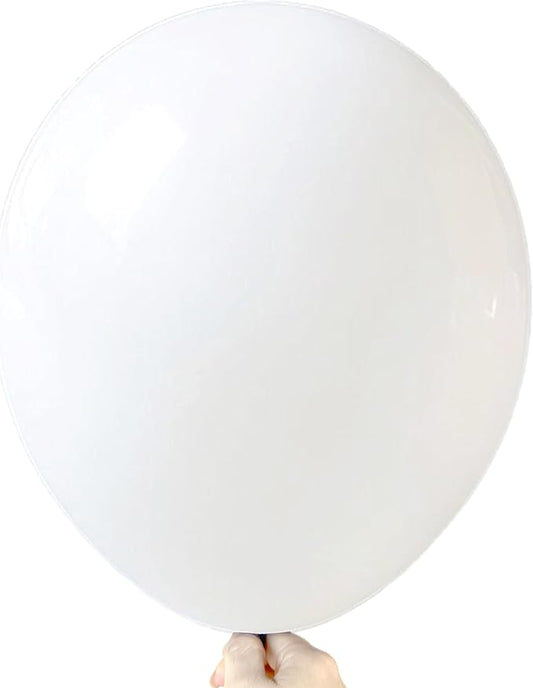 Firomi White Balloons 18-inch 12 Pack Large Thicken Helium Big Matte White Latex Balloon Round for Wedding Birthday Party (with 1 Ribbon)
