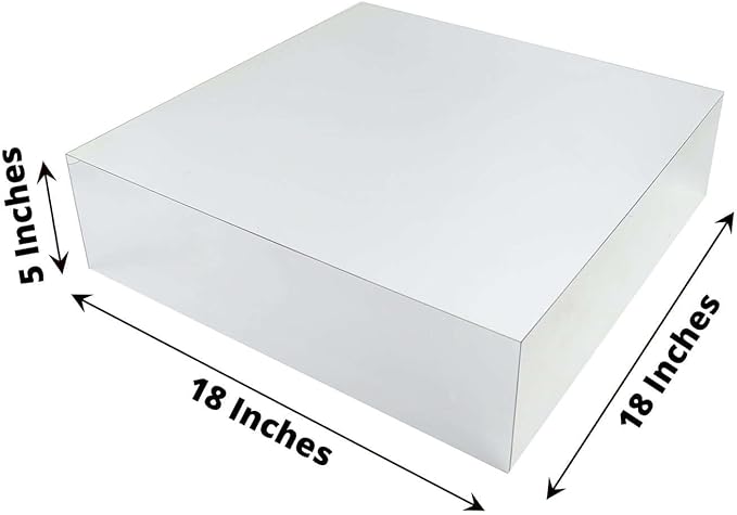 Efavormart 18"x18" Silver Acrylic Cake Box Stand, Mirror Finish Display Pedestal Riser with Hollow Bottom, Elegant Cake Support for Weddings, Galas, and Sophisticated Party Events