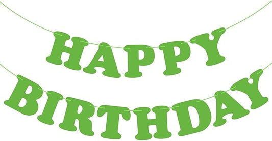 Green Happy Birthday Banner Birthday Party Decorations Sign Birthday Backdrop Party Supplies Happy Birthday Bunting Banner for Kids Adults