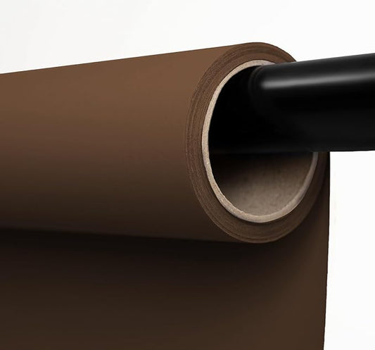 Kate Seamless Paper Backdrop Brown Paper Backdrop Seamless Backdrop Paper Rolls (53''x32.8' Coco Brown)