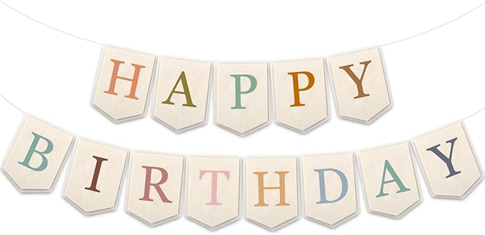 Doumeny Happy Birthday Felt Banner Boho Happy Birthday Hanging Banner Bohemian Birthday Felt Garland Flag Rainbow Birthday Bunting Garland for Party Baby Shower Home Fireplace Nursery Backdrop Decor