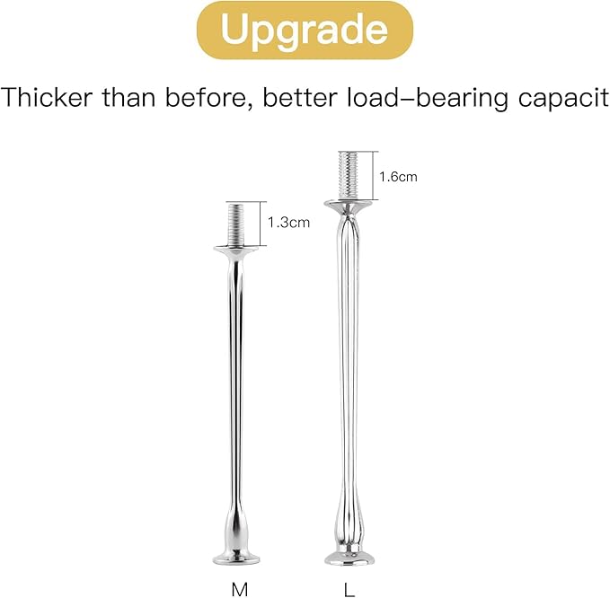 6 Set Large Tiered Tray Hardware for Cake Stand Mold Crown Upgrade 3 Tier Cake Stand Fittings Hardware Holder for Party and Wedding Making Resin Cupcake Dessert Platter Serving Stand (Silver)