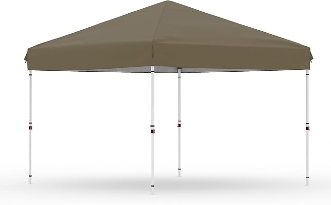 10x10 Pop Up Canopy Tent Outdoor Canopy with No Removable Sidewall One-Person Set Up Heavy Duty Commercial Instant Tent Shelter Brown