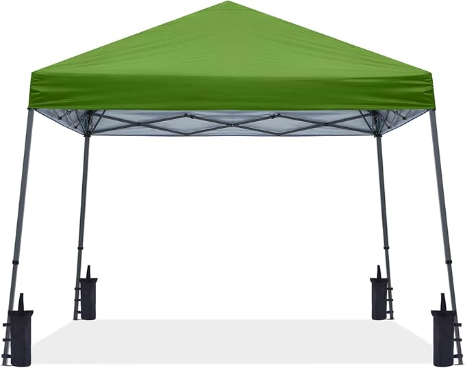 ABCCANOPY Stable Pop up Outdoor Canopy Tent 12 x 12 ft Base / 10 x 10 ft Top, Grass Green