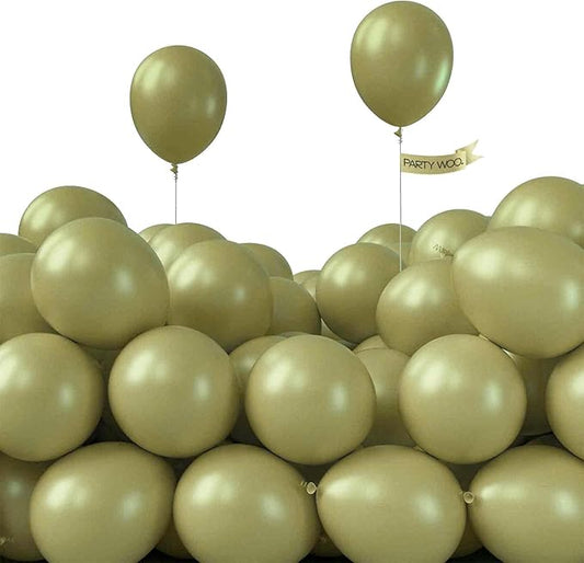 PartyWoo Sage Green Balloons 50 pcs 5 Inch Small Mini Matte Sage Olive Green Boho Neutral Eucalyptus Latex Balloons for Wedding Baby Shower Gender Reveal Birthday Party Decorations Green-F11