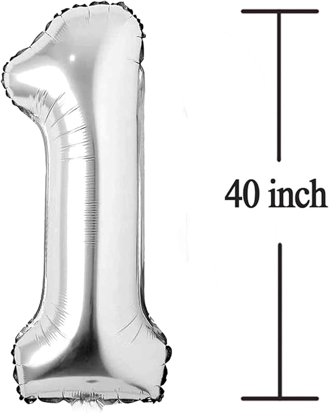 Silver 21 Number Balloons Big Giant Jumbo Large Number 21 Foil Mylar Balloons for Girl Women Men 21st Birthday Party Supplies 21 Anniversary Events Decorations-40 inch