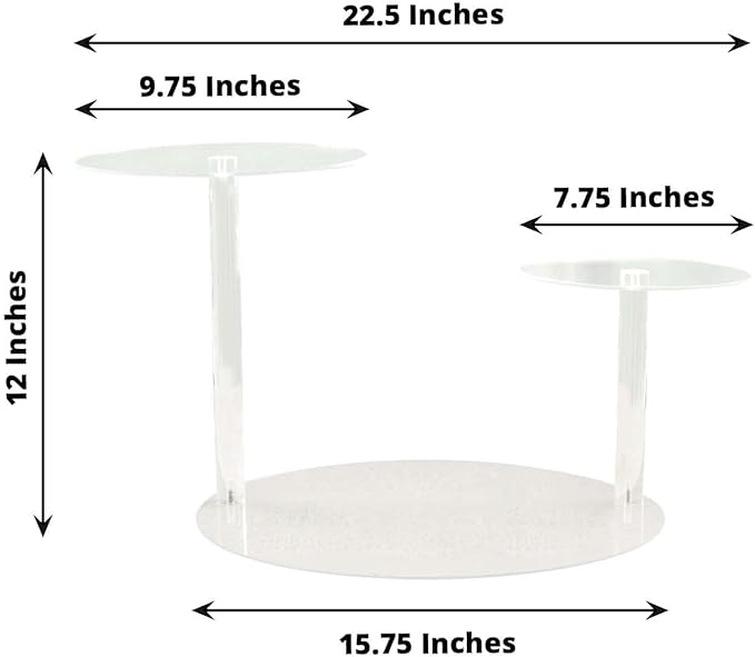 Efavormart 23" Clear 3-Tier Plastic Spiral Pedestal Dessert Display Riser, Round Cupcake Cake Stand