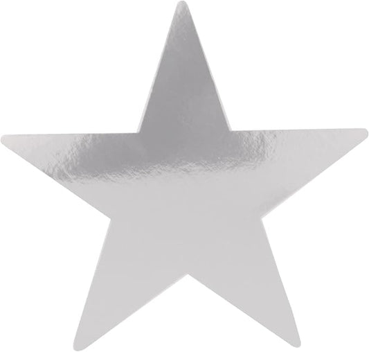 Jumbo Foil Star Cutout (silver) Party Accessory (1 count)