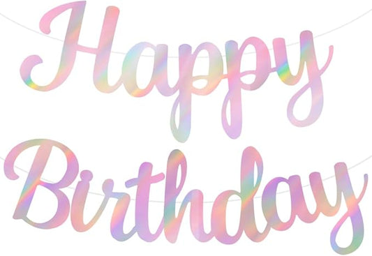 BEISHIDA Double-Sided Rainbow Pink Happy Birthday Banner - NO DIY,10Feet,Pre-Strung Birthday Party Decorations Birthday Backdrop Sign Garland Happy Birthday Decorations for Women
