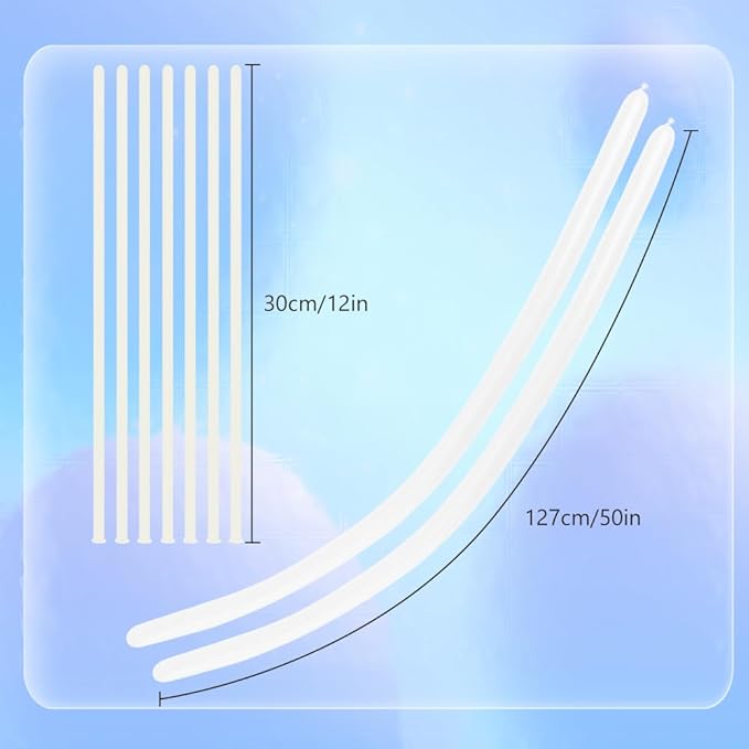 White 100 Pcs 260 Balloons Clear Balloon For Stuffing Long Balloons For Tying Arch Wedding Balloon Animals Birthday Decorations For Girls Happy Anniversary Decorations