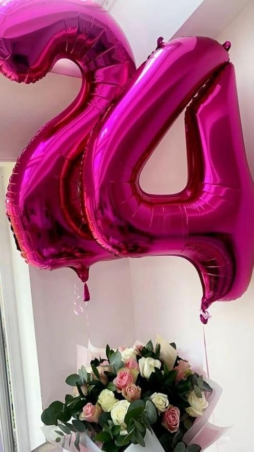 Number 6 Balloon 40 Inch, 6 7 Six Seven Birthday Decorations, 6th Birthday Balloon for Boy Girl, Hot Pink 16 60 61 65 Numbers Balloons Graduations Anniversary Supplies