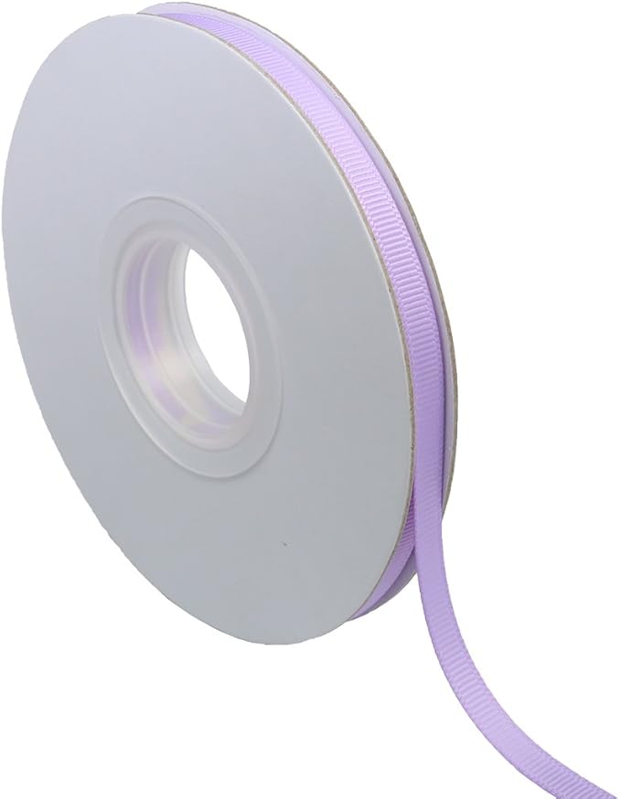 Ribbonitlux 1/4" Wide Solid Grosgrain Ribbon 25 Yards (430-Lavender）, Set for Gift Wrapping, Party Decor, Sewing Applications, Wedding and Craft