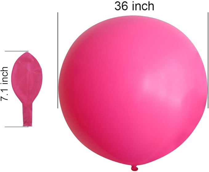 36 Inch Giant Latex Balloons, Pastel Rose Round Balloons for Birthdays Weddings Receptions Festival Party Decoration, Pack of 5 Pcs