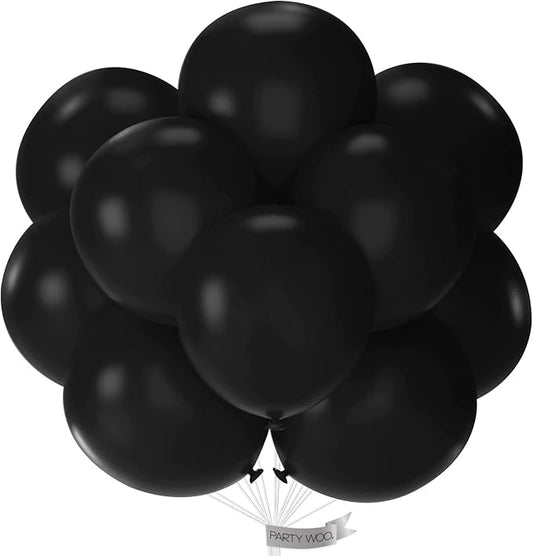 PartyWoo Black Balloons 20 pcs 18 Inch Latex Helium Matte Black Balloons for Baby Shower Birthday Graduation Casino Gaming Anniversary Retirement Pirate Race Car Theme Party Decorations Black-Y18