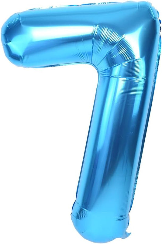 TONIFUL 40 Inch Blue Large Numbers Balloon 0-9 Foil Mylar Big Number 7 Balloon Digital 7 for 2026 Graduation New Year Eve Birthday Party,Wedding, Bridal Shower Engagement Photo Shoot, Anniversary