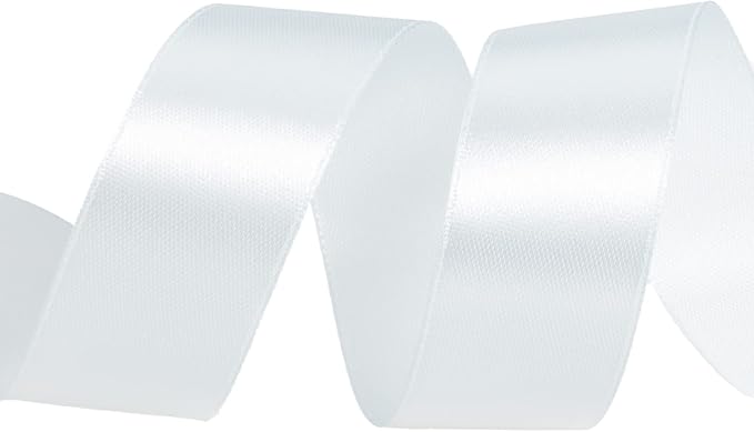 YASEO 1 Inch Light Blue Solid Satin Ribbon, 50 Yards Craft Fabric Ribbon for Gift Wrapping Floral Bouquets Wedding Party Decoration